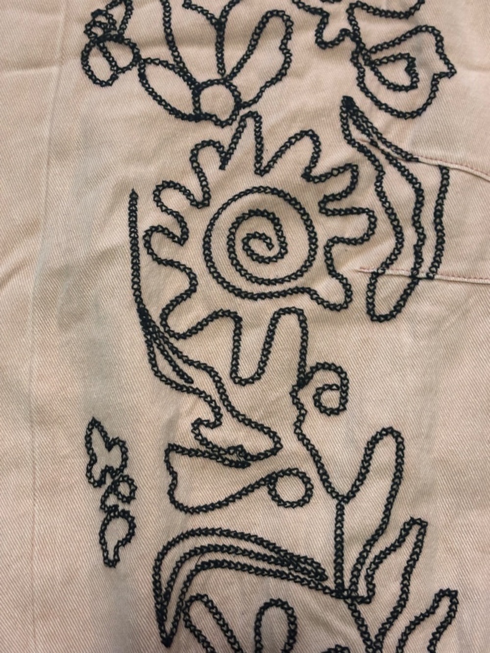 POL Peach Pants with Black Embroidered Floral Detail - Picture 11 of 17